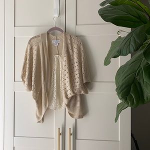Anthro The Cue Knit Cropped Open Cardi
